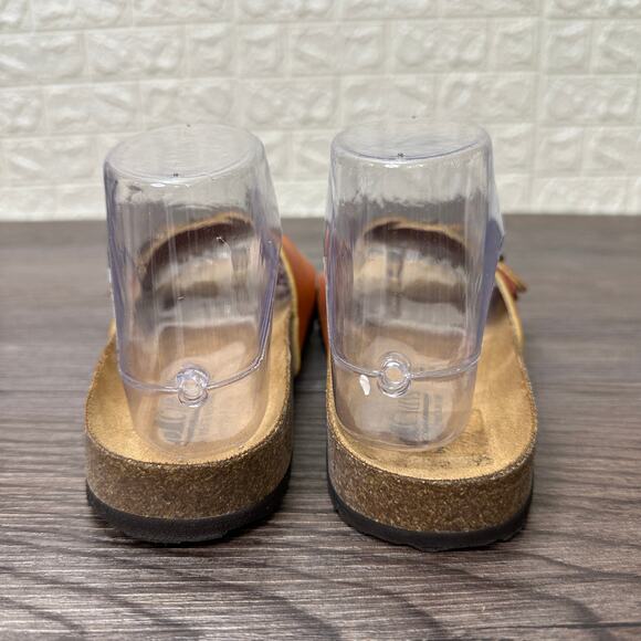 Cliffs 'Goyle' by White Mountain Sandals Orange Slides Women's 6M Metal Buckle - Picture 5 of 10